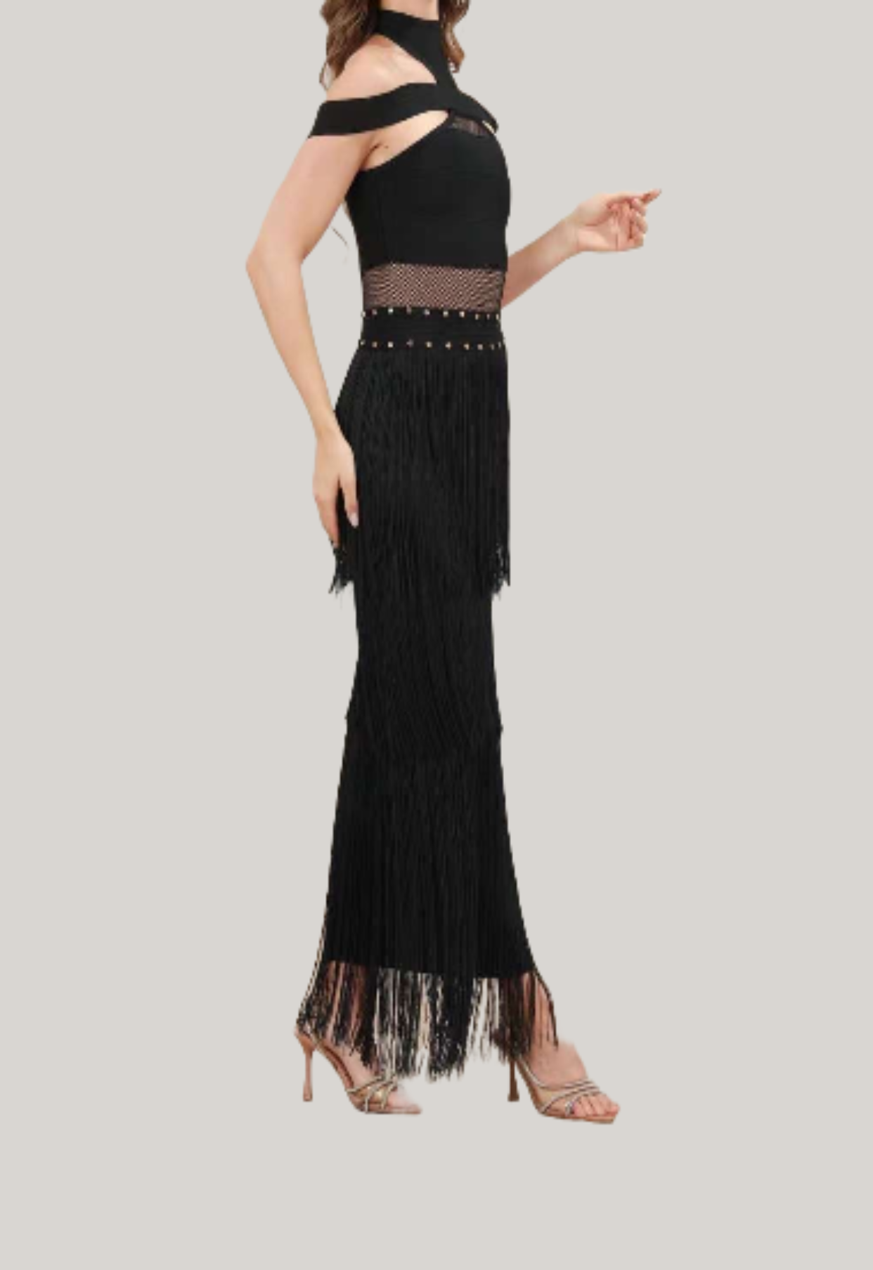 LINDS FRINGE BANDAGE DRESS